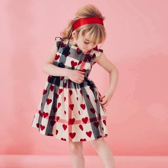 Burberry Plaid Heart Sleeveless Cotton Dress New With Tags size 6